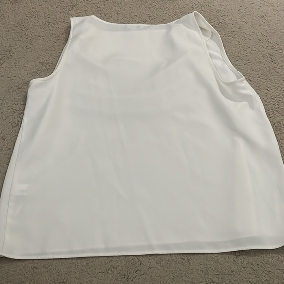 J. Crew sleeveless white top with draping neck. - Picture 2 of 3